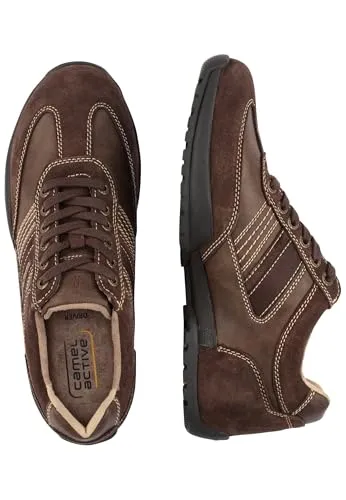 camel active DRIVER Herrenschuhe - Sportliche Halbschuhe in Braun - Schnürer aus hochwertigem Echtleder Velour mit herausnehmbarem Fußbett, ideal für den täglichen Gebrauch und bequemes Tragen.