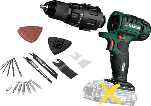 PARKSIDE® 20 V Akku-Kombigerät 3in1 »PKGA 20-Li C2« - Akkuschrauber 3in1: Bohrschrauber, Säbelsäge und Multifunktionsgerät in einem, mit werkzeuglosem Aufsatzwechsel und ergonomischem Griff für maximalen Komfort.