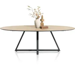 Henders & Hazel Ridgefield Esstisch Ellipse Eiche furniert/Metallgestell off black