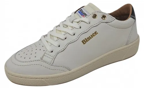 Blauer USA Olympia 20 Sneaker Weiß in Größe 37 - Stylischer Sneaker Olympia 20 von Blauer USA in elegantem Weiß. Ideal für den Alltag mit flachem Absatz und hochwertigem Lederobermaterial. Bequeme Schnürung für perfekten Halt.