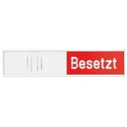 FRANKEN Türschild mit manueller Besetztanzeige - Schilder-Kits mit graviertem Schieber für klare Kommunikation (frei/besetzt), inklusive Klebestreifen zur einfachen Befestigung.