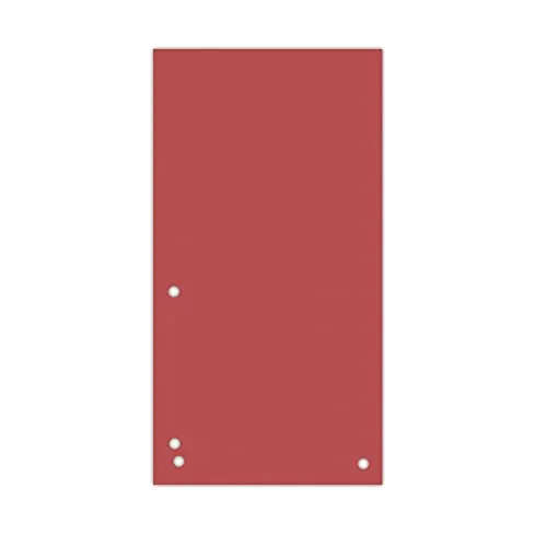 DONAU 100er Pack Trennstreifen/Farbe: Rot / 1/3 A4 aus 190 g/m² Recycling-Karton/ 4-fach Lochung/ 23,5 x 10,5 cm/Gelocht/Trennblätter Ordner Register Trennlaschen/Made in EU