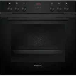 Siemens HE213ABB4 Einbauherd – 3D Heißluft, 60x60 cm, 5 Jahre Garantie - Erleben Sie gleichmäßige Wärmeverteilung mit 3D Heißluft für perfekte Backergebnisse auf mehreren Ebenen. Kompakt und stilvoll in Deep Black Inox, ideal für Ihre moderne Küche.