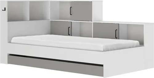 Gami Stauraumbett "Erwan" mit viel Stauraum - Betten mit großem Stauraum, ideal für kleine Räume. Made in France, pflegeleicht und vielseitig kombinierbar mit verschiedenen Farben.