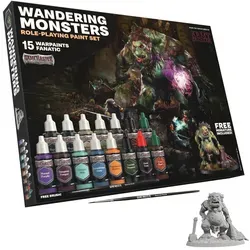 The Army Painter GameMaster: Wandering Monsters Rollenspiel-Malset - Schreibutensilien mit 15 hochwertigen Warpaints Fanatic Acrylfarben, inkl. kostenlosem Troll-Miniatur und Grundierpinsel für sofortigen Malspaß.