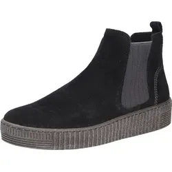 Gabor Chelseaboots Plateau - Stiefelette in Schwarz 40 EU, sportlich mit dezenten Kontrastnähten und Gabor BEST FITTING Technologie