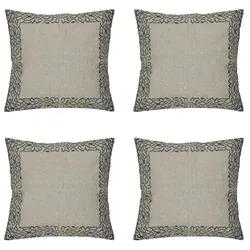 Handgefertigter Kissenbezug Frisia Grau 40x40cm - 4er Set Boho Deko - Dieses 4er Set handgefertigter Kissenbezüge Frisia Grau bringt mit kunstvoller Stickerei und hochwertiger Verarbeitung stilvolle Akzente in Ihr Zuhause. Ideal für verschiedene Einrichtungsstile.