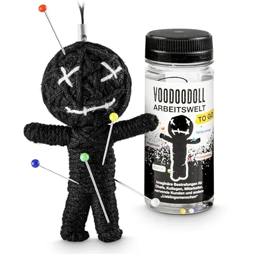 Voodoo Doll Puppe - Witziges Geschenk für Arbeitskollegen - Humorvolle Voodoo-Doll in Geschenkbox, ideal für den Arbeitsplatz. Perfekt, um Ärger an der Puppe auszulassen und ein Lächeln zu zaubern. MADE IN GERMANY von Scherzboutique.