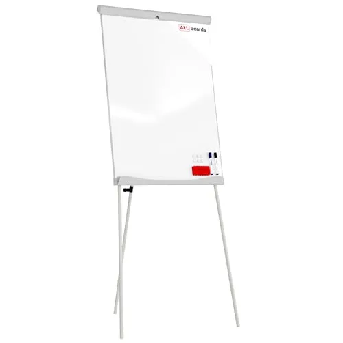 ALLboards Flipchart FL1, höhenverstellbar - Präsentation: Flexibles Flipchart mit stufenlos höhenverstellbarem Stativ (105-185 cm) und magnethaftender, trocken abwischbarer Oberfläche für kreative Ideen.