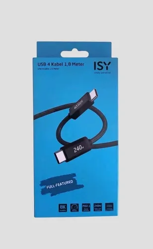 USB 4 Kabel 1,8m - ISY - für Datenübertragung und zum Laden