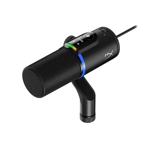 HyperX FlipCast XLR/USB Dynamisches Mikrofon - Mikrofon für Content Creator und Gamer, bietet USB-C- und XLR-Anschluss mit Broadcast-Qualität, minimiert Hintergrundgeräusche und ermöglicht individuelle Klanganpassungen.