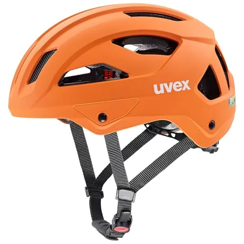 Uvex Stride Helm in Papaya matt (59-61 cm) - Vielseitiger Fahrradhelm mit robuster Außenschale und stoßabsorbierender EPS-Innenschale. Komfortable Anpassung und schnelltrocknendes Polster für höchsten Tragekomfort. Ideal für Pendler und Mountainbiker.