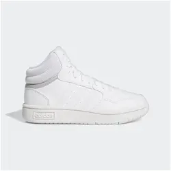 Adidas HOOPS MID 3.0 Kinder - weiss - Sneaker für Kinder mit leichtem Synthetikleder-Obermaterial, bietet Komfort und sicheren Sitz. Ideal für Basketball-Fans mit lässigem Retro-Style.