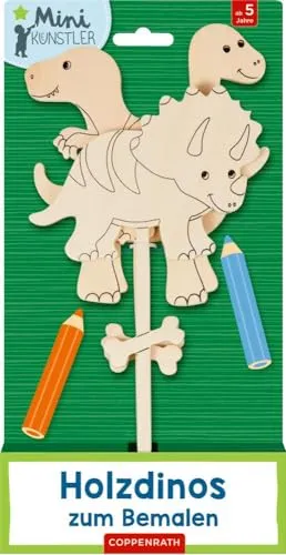 Holzdinos zum Bemalen: Tyrannosaurus, Triceratops, Brachiosaurus (Mini-Künstler)