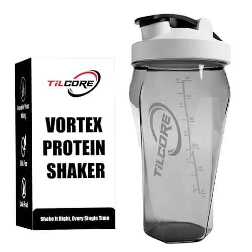 Tilcore Vortex Protein Shaker Bottle 24 oz/700ml - Premium BPA-Free Pre-Workout Shaker- Proteinshake & Smoothie, Leak-Proof & Durable Eiweiß-Shaker für aktive Lebensstile