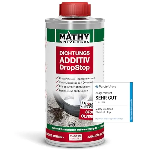 MATHY-DropStop Dichtungs-Additiv (250 ml) - Stoppt Ölverlust effektiv - Motoröladditive, regeneriert Dichtungen und verhindert Ölverlust im Motor, Getriebe und mehr - einfache Anwendung und kostensparend!