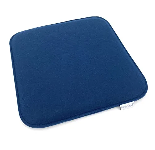 heimtexland ® 2er Pack Sitzkissen Filz Stuhlkissen Bodenkissen Polster Stuhlauflage Indoor Outdoor Kissen eckig Typ631 Filzkissen Marineblau 35x35 cm 2 Stück