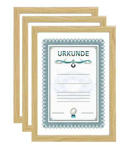 IDEAL TREND 2er 3er 5er 10er Pack Dokument Bilderrahmen 21x29,7 DIN A4 Urkunde Foto Rahmen: Farbe: 3er Pack Natur