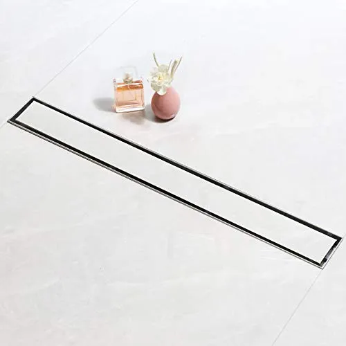 SaniteModar Duschrinne 90cm - Befliesbare Duschrinne mit Siphon - Flexibel und stilvoll: Die 90cm lange Duschrinne aus hochwertigem Edelstahl lässt sich befliesen und sorgt für ein harmonisches Badezimmerdesign. Mit integriertem Geruchsverschluss und leicht zu reinigendem Haarsieb für dauerhaft frische Hygiene.
