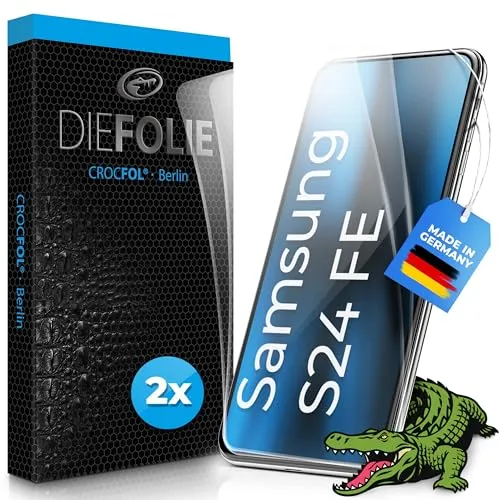 Crocfol DIEFOLIE für Samsung S24 FE - [2 St.] Schutzfolie vom Testsieger - selbstheilende Premium 5D Langzeit-Panzerfolie (Case-Friendly)