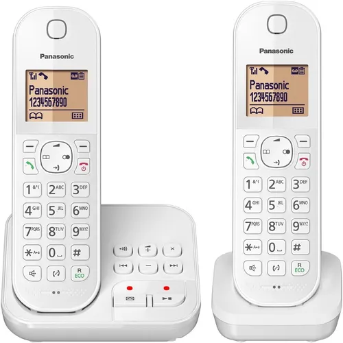 Panasonic KX-TGC422GW - Schnurlostelefon mit Anrufbeantworter und Caller-ID, inklusive zusätzlichem Handset und Freisprecheinrichtung