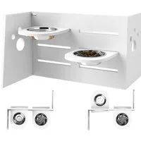 Erhöhter Hundenapf - Höhenverstellbar und Praktisch - Näpfe: Höhenverstellbarer Hundenapf mit separatem Design, ideal für eine ergonomische Fütterung. Aus robustem MDF und Stahl, mit einer Gewichtskapazität von 10kg.