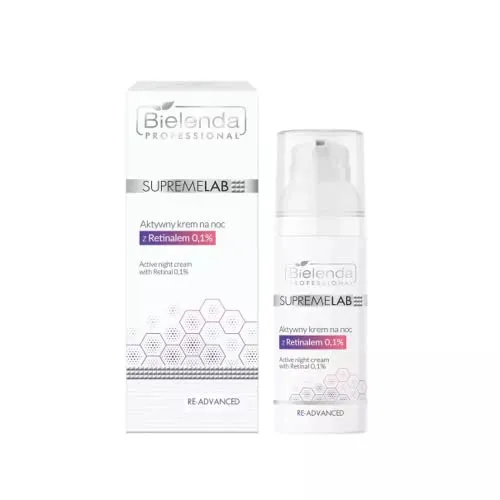 Bielenda Professional Supremelab Aktive Nachtcreme mit Retinal 0,1%, zur Rekonstruktion, zum Schutz und zur Pflege der Haut, 50ml