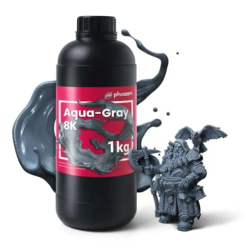 Phrozen Aqua-Gray 8K | 3D Drucker Resin für SLA/DLP/LCD 3D Printer | 405nm Standard Photopolymer Druck Harz | 8K Hohe Präzision, Geringer Geruch - Grau (1kg)