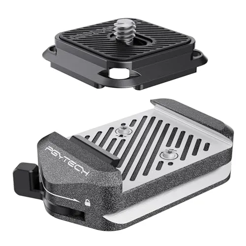 PGYTECH Arca-Swiss V2 Schnellwechselplatte & Klemme, mit 1/4"- bis 3/8"-Schraubgewinde für Sony/Nikon/Fuji/DJI Wechsel zwischen Stativen/Gimbals/Slidern/Stabilisatoren (Klemme + Platte)