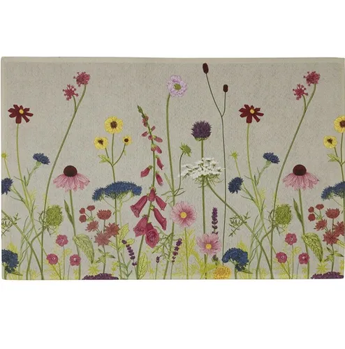 Türmatte 75x50cm Mars&More Blumen waschbar, Fußmatte Wildblumen, Fußabtreter