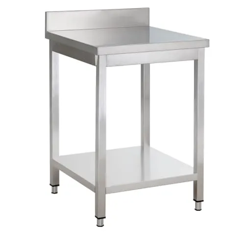 GastroHero Edelstahl Arbeitstisch Basic 8x7 - Edelstahlmöbel, ideal für die Lebensmittelverarbeitung, robust und hygienisch mit Grundboden und Aufkantung für maximale Funktionalität.