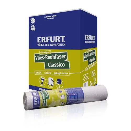 Rollen Erfurt Vlies Rauhfaser Classico 95,4m² - Tapeten – Hochwertige Rauhfaser auf Vliesträger, strukturiert und überstreichbar, ideal für moderne Wohnräume.