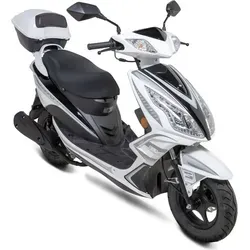 GT-Union GT3 Motorroller 25km/h, weiß - Stylischer Motorroller mit 10 Zoll Fahrwerk, LED-Beleuchtung und 2,2 kW Leistung. Ideal für Stadtfahrten und kurze Strecken, mit 2 Personenzulassung und praktischem Staufach.