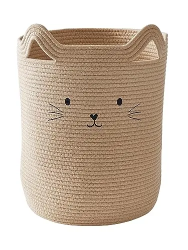 Vertbaudet Kinderzimmer Aufbewahrungskorb KATZE beige - Beiger Aufbewahrungskorb für Kinderzimmer, ideal zur ordentlichen Aufbewahrung von Spielzeug und mehr. Schöne Katzenoptik für ein fröhliches Ambiente.