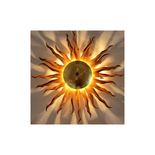 s.luce Diator XL handgeschmiedete Sonne in Rost- & Goldfarben - Lampen mit faszinierenden Lichteffekten und edlem Design, perfekt für ein gemütliches Ambiente in jedem Raum.