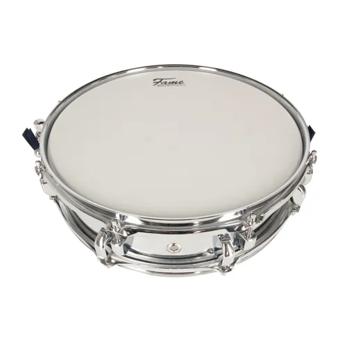 Fame FSSB-35 Piccolo Steel Snare Drum, 14x3.5 Zoll - Snaredrum aus robustem Stahl mit klarem, durchsetzungsstarkem Sound. Ideal für hohe Lautstärke und vielseitige Einsatzmöglichkeiten. Perfekt für Drummer, die einen knackigen Attack suchen.