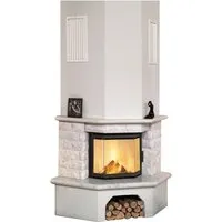 Kaminbausatz Hark Vermont mit Radiante 800/45K Marmor Naturweiß 8 kW - Kaminöfen, eleganter Kaminbausatz mit hochwertigem Marmor, sorgt für wohlige Wärme und ein modernes Ambiente.
