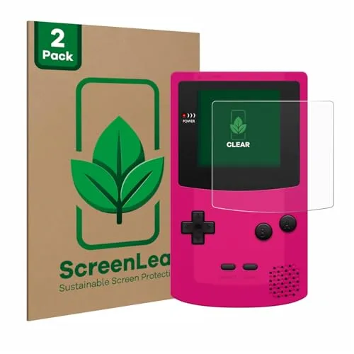 ScreenLeaf 2 Stück Schutzfolie für Nintendo Gameboy Color [nachhaltiger Displayschutz, Folie, transparent, kratzfest]