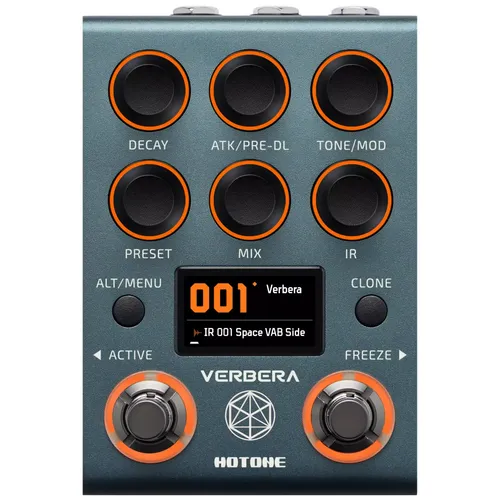 Hotone NC-200 Verbera Convolution Reverb - Effektpedal für E-Gitarre mit Dual Reverb und 120 vorinstallierten Impulsantworten; ideal für kreative Hall-Variationen von Plattenhall bis epischen Delay Trails.