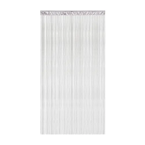 Victoria M. Leonora Fadenvorhang Fadengardine Türvorhang Insektenschutz, mit Durchzugstunnel, Waschbar, Kürzbar, 100 x 245cm, Hellgrau