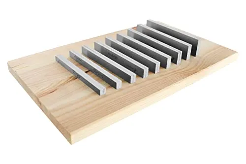 Parallelunterlagen-Set 18-teilig 120 mm - vielseitig einsetzbar - Grafik- & Zeichenbedarf, mit 9 Paaren in verschiedenen Breiten und Höhen, ideal für präzise Auflagenhöhen und praktische Aufbewahrung im Aluminiumkasten.