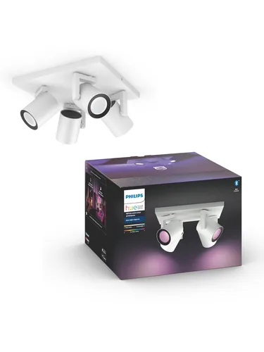 Hue Argenta 4er Spot - weiß - Lampen mit 4 x 5,7W LED Spots, 16 Millionen Farben und bis zu 15.000 Stunden Lebensdauer, steuerbar über App oder Dimmer für individuelles Lichtdesign.