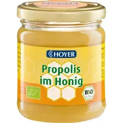 Hoyer Propolis im Honig - Brotaufstrich mit natürlichem Propolis, stärkt das Immunsystem und bietet eine gesunde Süße für Ihr Frühstück.