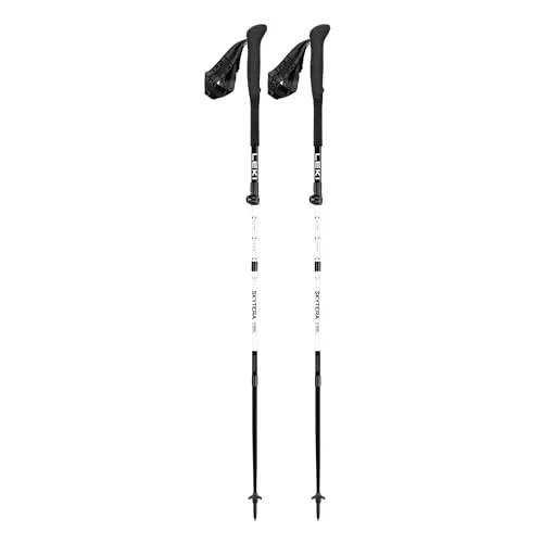 Leki Skytera FX Carbon SL Compact - white-black-orange Wanderstöcke - Wanderstöcke aus leichtem Carbon, ideal für anspruchsvolle Wanderungen und optimalen Komfort beim Trekking.