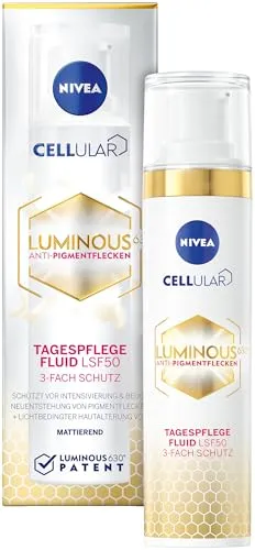 Nivea Cellular Luminous 630 Tagespflege Fluid LSF 50 (40ml) - Tagespflege mit LSF 50 für optimalen UVA-Schutz, spendet Feuchtigkeit und sorgt für ein strahlendes Hautbild. Ideal für den täglichen Gebrauch.