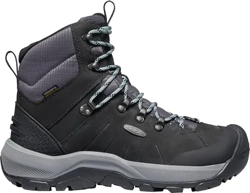 KEEN Damen Revel 4 Mid Polar Schneestiefel - Black/Harbor Gray, 36 EU - Wanderschuhe mit wasserdichter KEEN.DRY-Membran für trockene Füße und KEEN.WARM-Isolierung bis -25°F/-32°C, ideal für kalte Outdoor-Abenteuer.