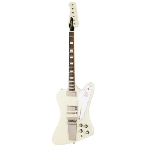 Epiphone 1963 Firebird V Maestro Vibrola Reissue PW - E-Gitarre - Gitarren mit einzigartigem Design und erstklassigem Klang, perfekt für kreative Musiker und Rock-Legenden.