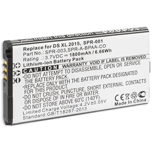 Akku 1800mAh für Nintendo 3DS XL (2011) | New 3DS XL (2015), n3DS XL (ersetzt Nintendo Original Akku SPR-001 / -003)