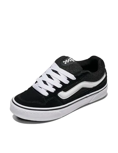 Vans Caldrone Damen-Sneaker, Wildleder Mesh Schwarz Weiß, 10 UK - Skate-inspirierte Damen-Sneaker mit übertrieben gepolsterter Zunge und Kragen. Vulkanisierte Konstruktion und griffige Original Waffelsohle für optimalen Komfort.