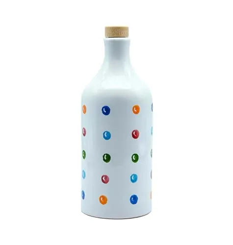 Frantoio Muraglia, Pois Keramikkrug mit Nativem Olivenöl Extra 500ml, mittelkräftig fruchtige Essenz, handgefertigt und verziert von unseren apulischen Kunsthandwerkern